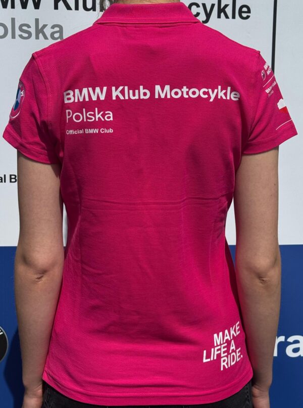 Oficjalna damska Koszulka BMW Klub Motocykle Polska - fuksja (Produkt dostępny tylko dla członków BMW KMP) - obrazek 2