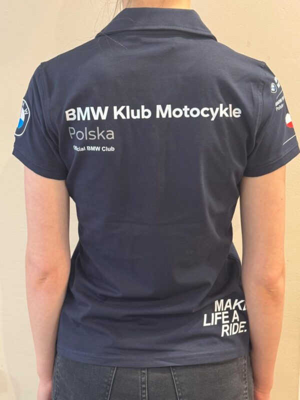 Oficjalna damska koszulka BMW Klub Motocykle Polska, granat (Produkt dostępny tylko dla członków BMW KMP) - obrazek 2