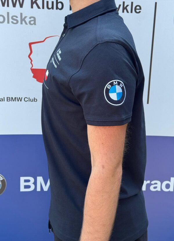 Oficjalna męska koszulka BMW Klub Motocykle Polska, granat (Produkt dostępny tylko dla członków BMW KMP) - obrazek 4